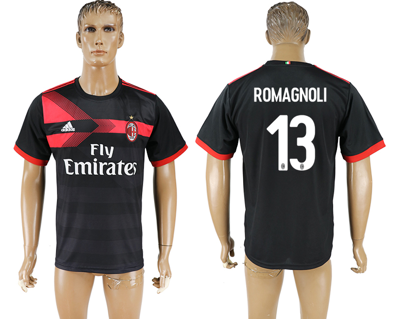 2017-18 AC Milan 13 ROMAGNOLI Third Away Thailand Soccer Jersey