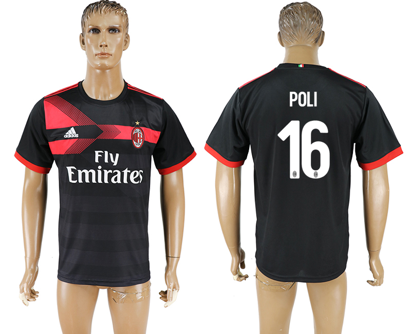 2017-18 AC Milan 16 POLI Third Away Thailand Soccer Jersey
