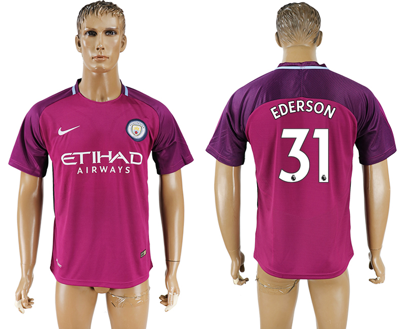 2017-18 Manchester City 31 EDERSON Away Thailand Soccer Jersey