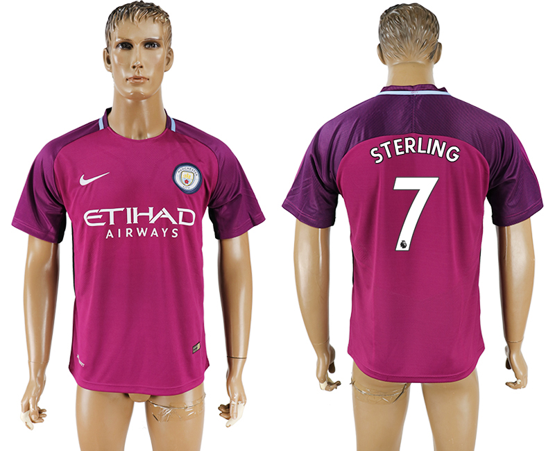 2017-18 Manchester City 7 STERLING Away Thailand Soccer Jersey