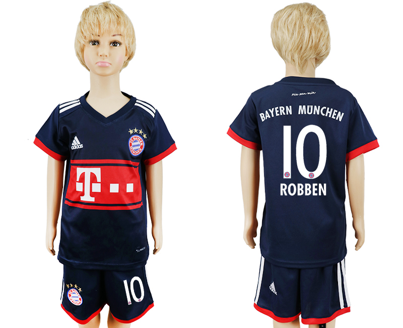 2017-18 Bayern Munich 10 ROBBEN Away Youth Soccer Jersey