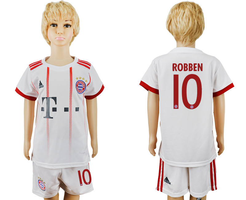 2017-18 Bayern Munich 10 ROBBEN Third Away Youth Soccer Jersey