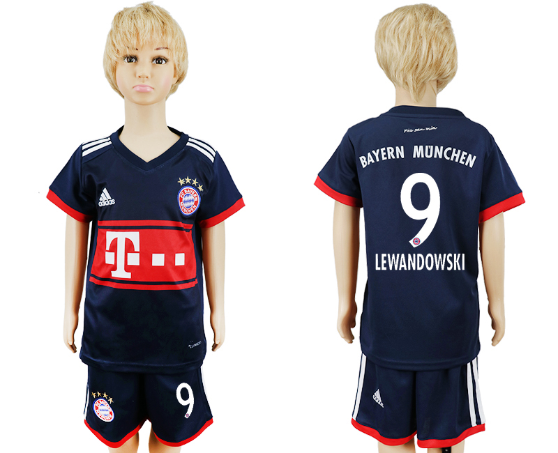 2017-18 Bayern Munich 9 LEWANDOWSKI Away Youth Soccer Jersey 2017-18 Bayern Munich 9 LEWANDOWSKI Away Youth Soccer Jersey