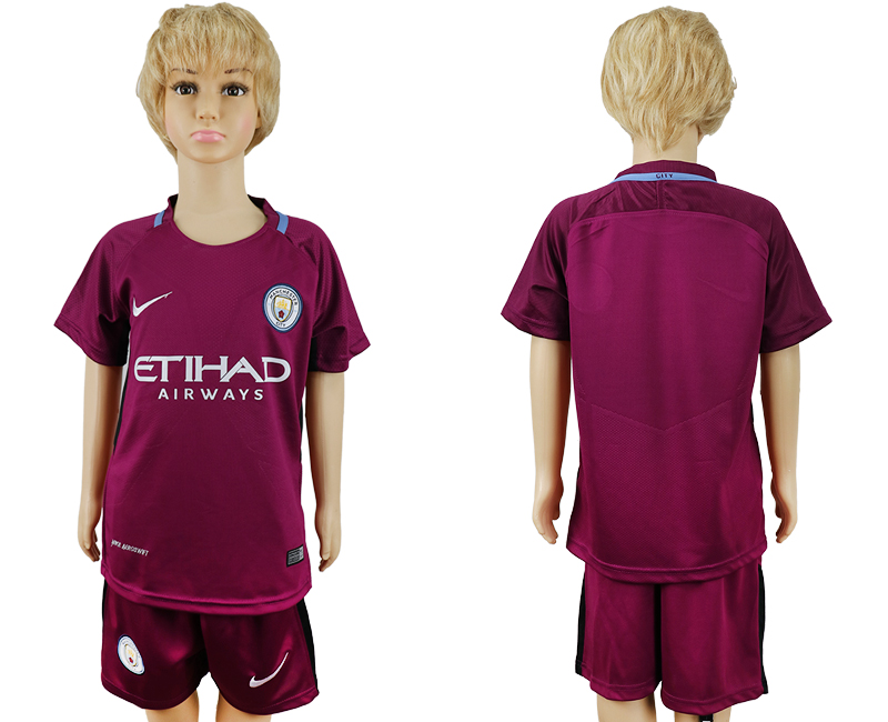 2017-18 Manchester City Away Youth Soccer Jersey