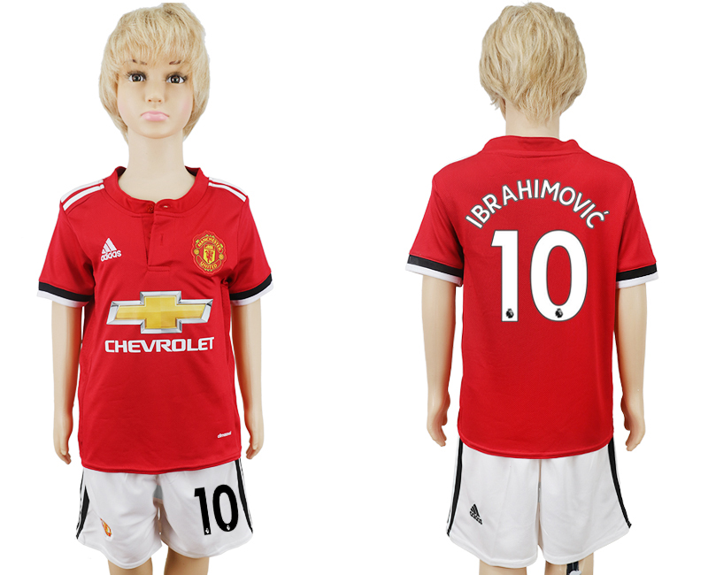 2017-18 Manchester United 10 IBRAHIMOVIC Home Youth Soccer Jersey