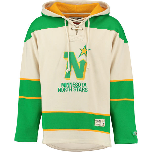 Minnesota North Stars Cream Men's Customized Hooded Sweatshirt - Click Image to Close