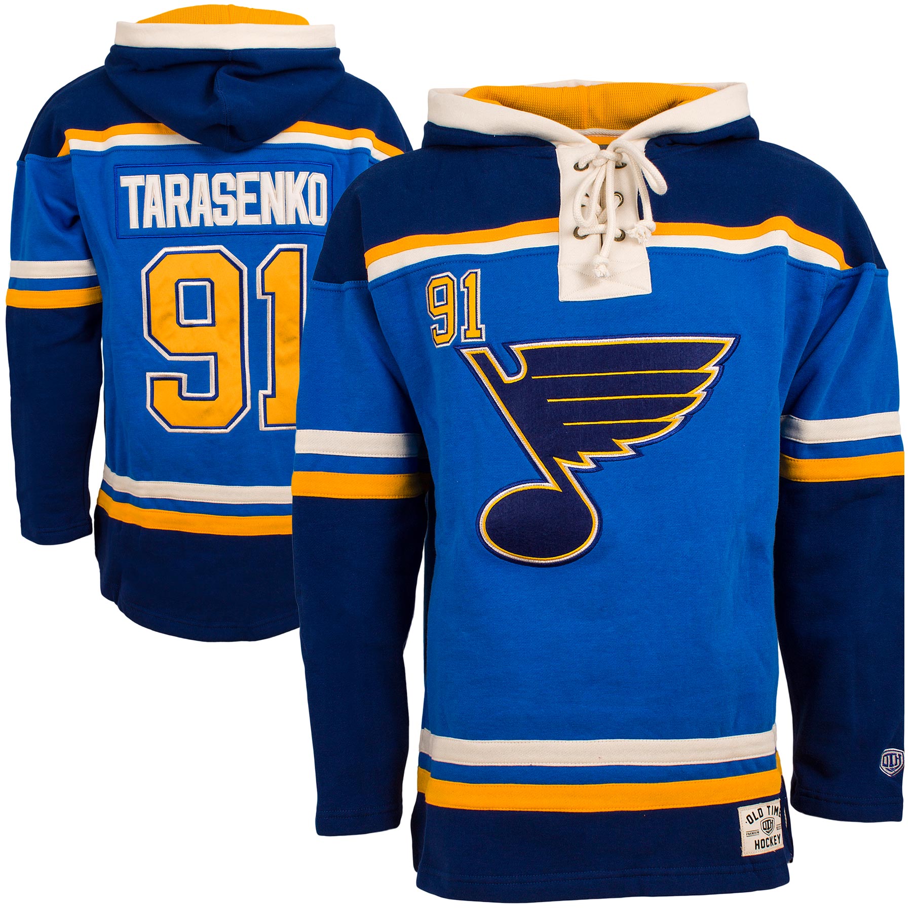 Blues 91 Vladimir Tarasenko Blue All Stitched Hooded Sweatshirt