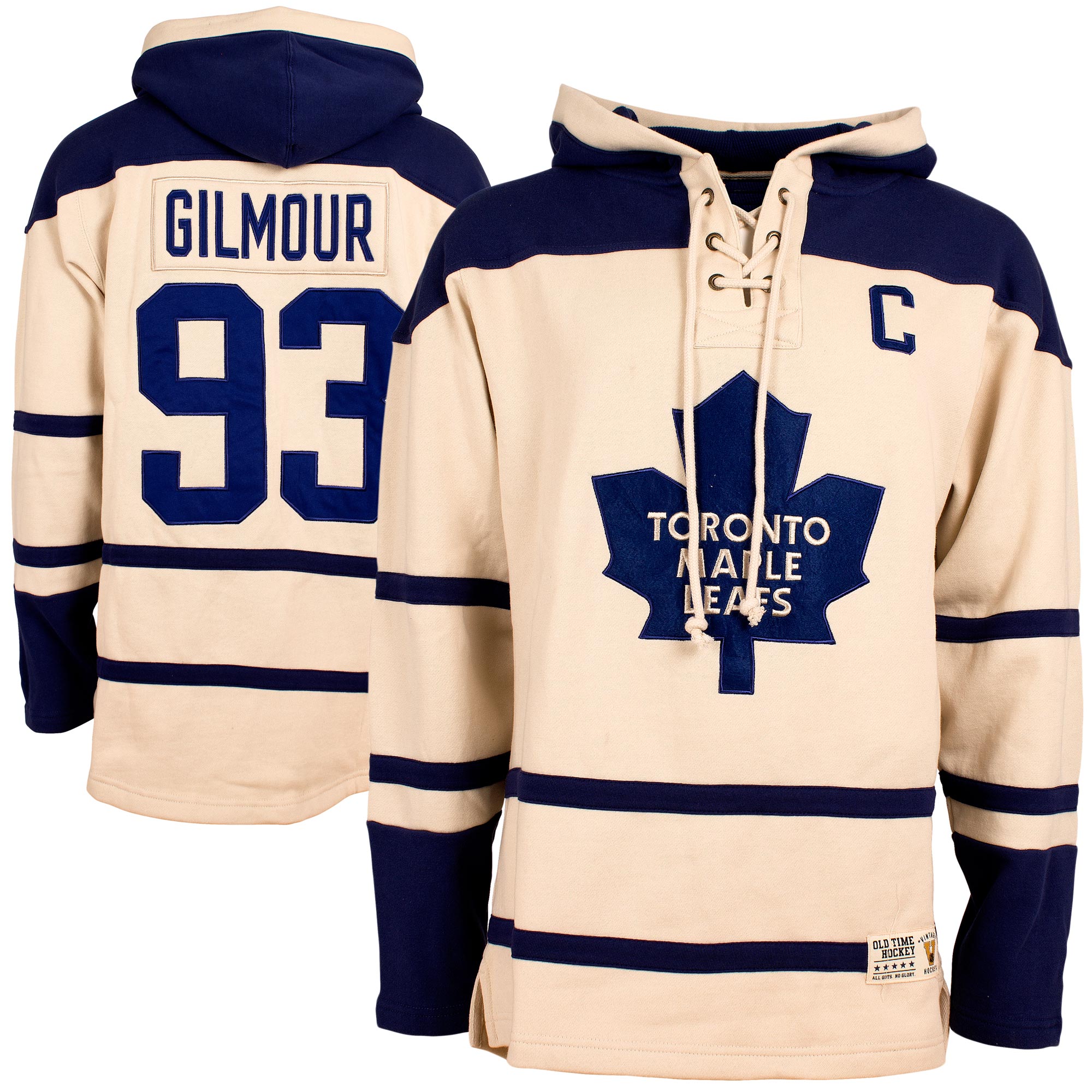 Malpe Leafs 93 Doug Gilmour Cream All Stitched Hooded Sweatshirt