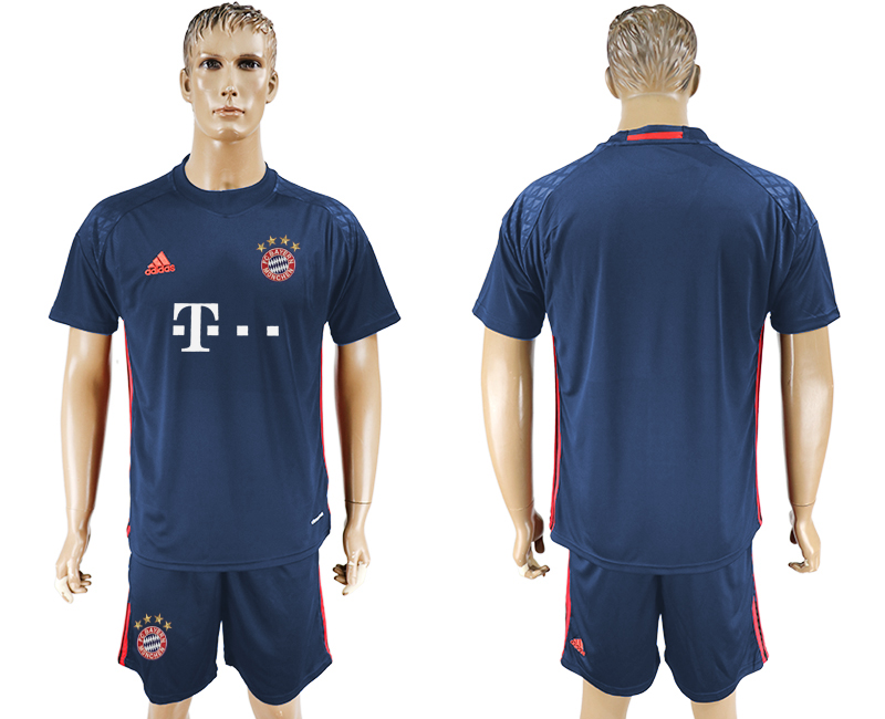 2017-18 Bayern Munich Dark Blue Goalkeeper Soccer Jersey