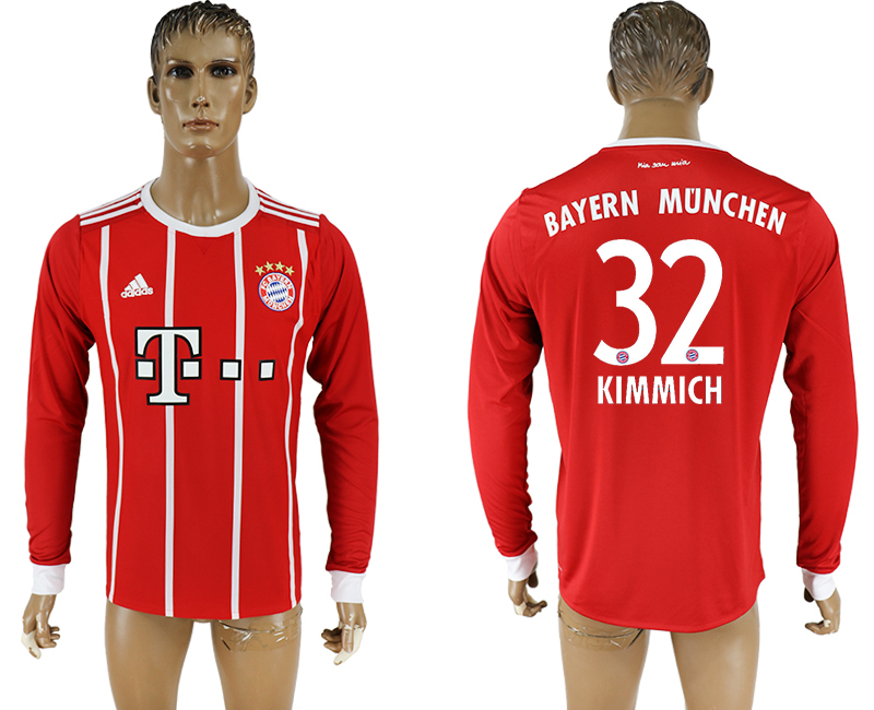 2017-18 Bayern Munich 32 KIMMICH Home Long Sleeve Thailand Soccer Jersey