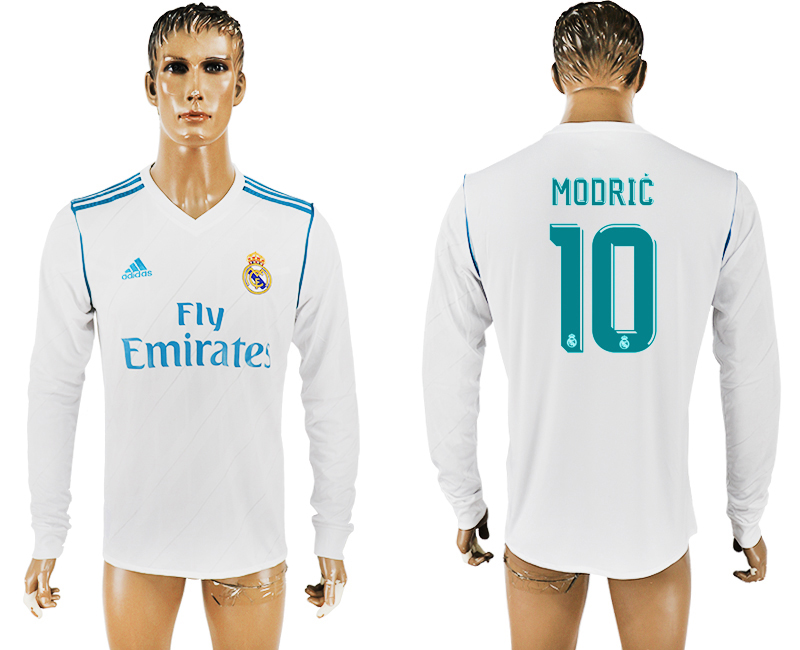 2017-18 Real Madrid 10 MODRIC Home Long Sleeve Thailand Soccer Jersey