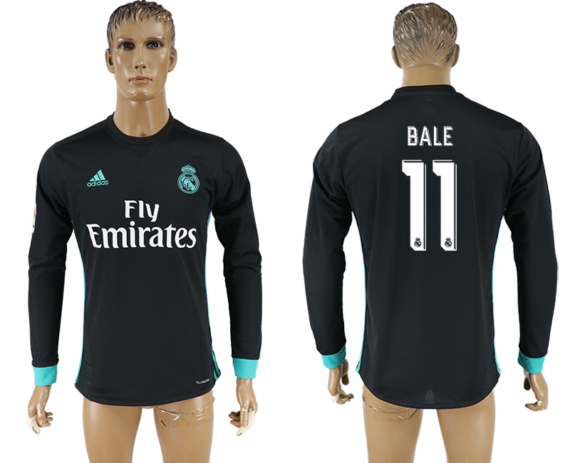2017-18 Real Madrid 11 BALE Away Long Sleeve Thailand Soccer Jersey