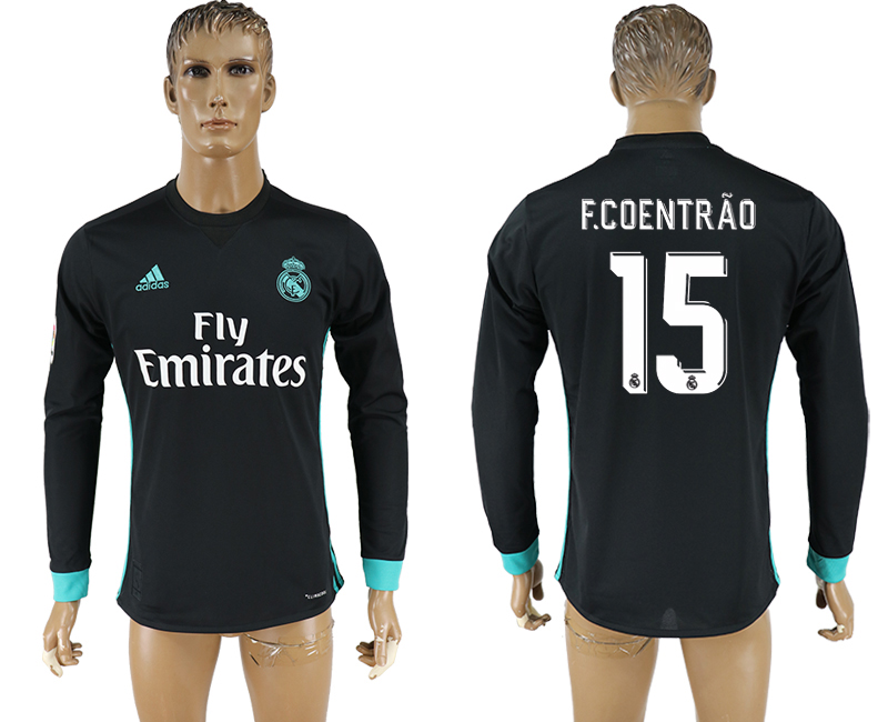 2017-18 Real Madrid 15 F.COENTRAO Away Long Sleeve Thailand Soccer Jersey
