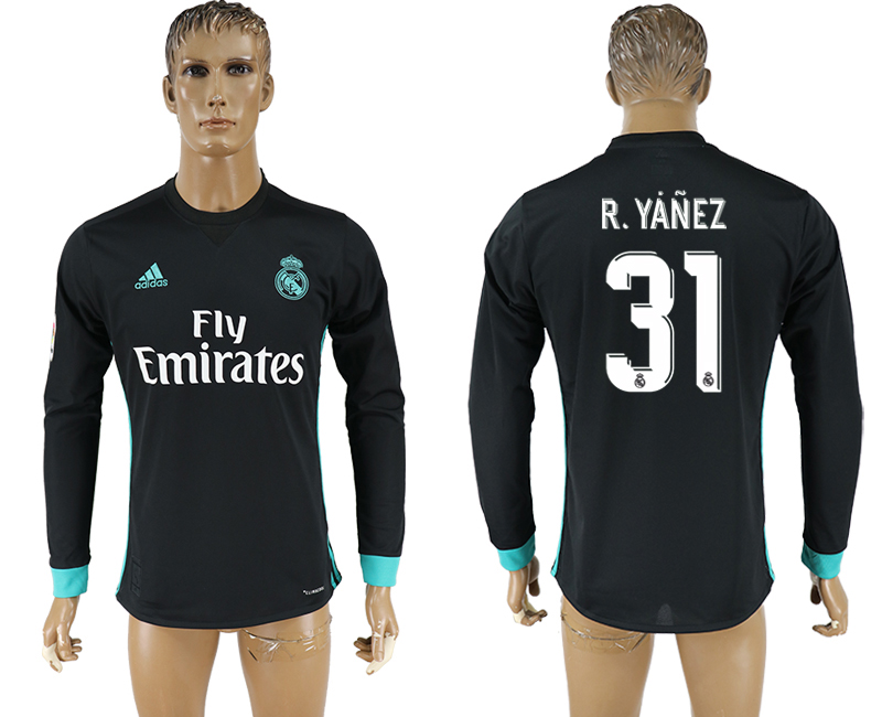 2017-18 Real Madrid 31 R.YANEZ Away Long Sleeve Thailand Soccer Jersey