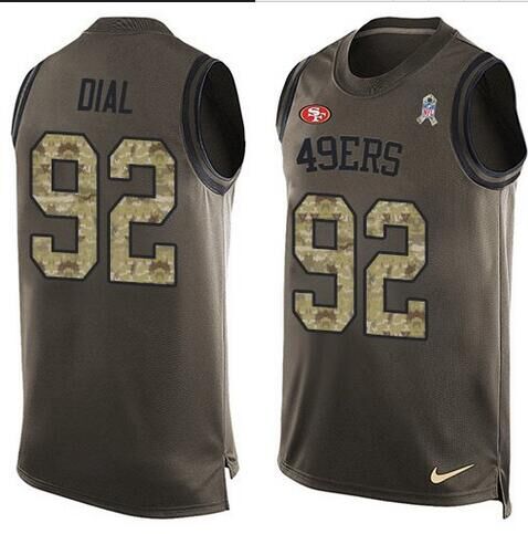 Nike 49ers Quinton Dial Olive Green Salute to Service Player Name & Number Tank Top