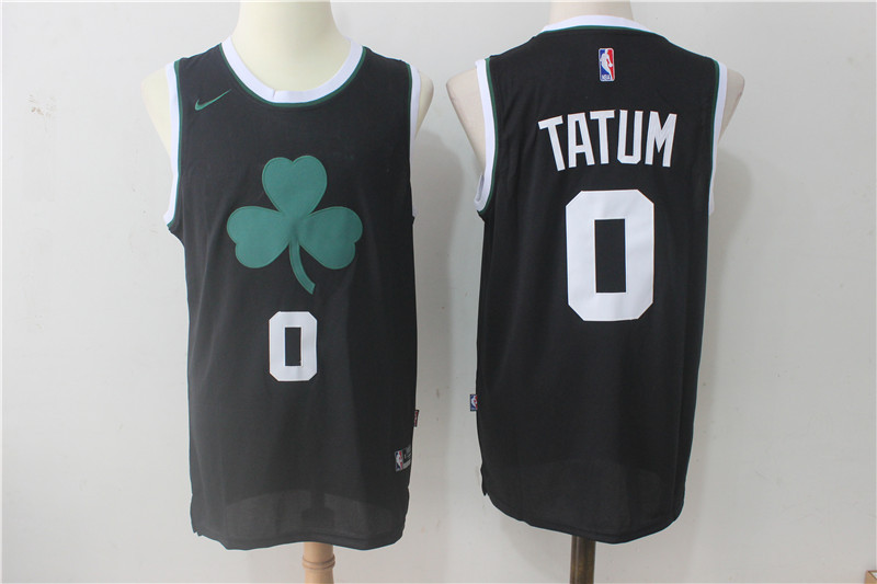 Celtics 0 Jayson Tatum Black Nike Jersey