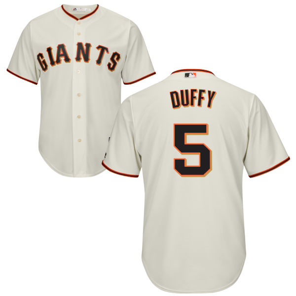 Giants 5 Matt Duffy Cream Cool Base Jersey