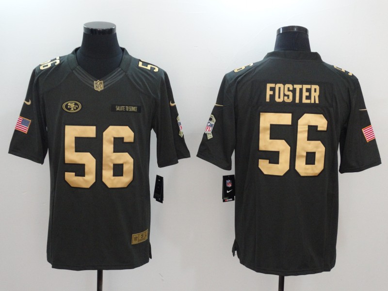 Nike 49ers 56 Reuben Foster Anthracite Gold Salute To Service Limited Jersey