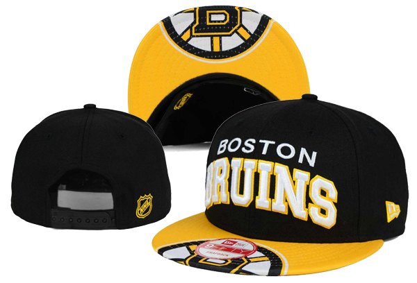 Boston Bruins Team Logo Black Snapback Adjustable Hat
