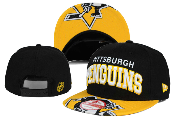 Pittsburgh Penguins Team Logo Black Snapback Adjustable Hat