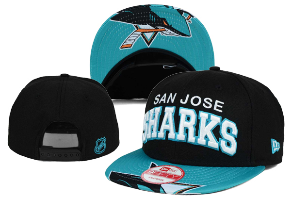 San Jose Sharks Team Logo Black Snapback Adjustable Hat