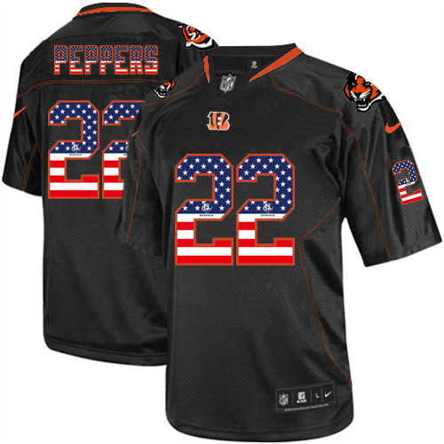 Nike Bengals 22 Jabrill Peppers Black USA Flag Fashion Elite Jersey