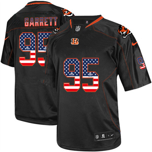 Nike Bengals 95 Myles Garrett Black USA Flag Fashion Elite Jersey - Click Image to Close