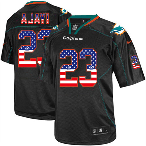 Nike Dolphins 23 Jay Ajayi Black USA Flag Fashion Elite Jersey