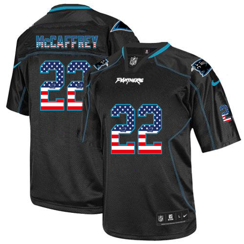 Nike Panthers 22 Draft McCaffrey Black USA Flag Fashion Elite Jersey - Click Image to Close