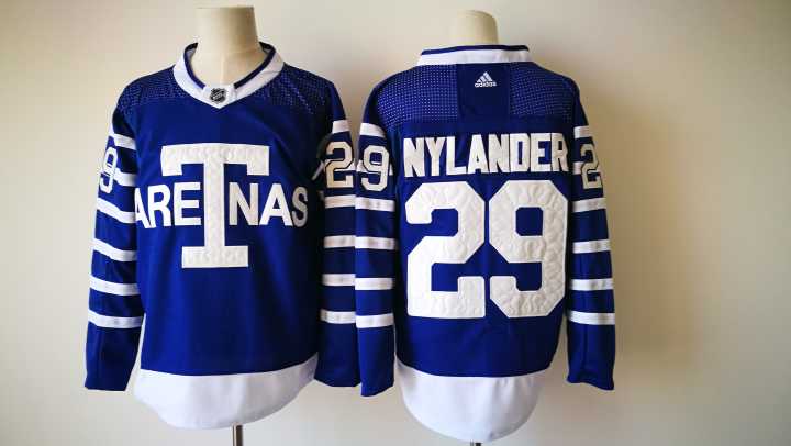Maple Leafs 29 William Nylander Blue 1918 Arenas Throwback Adidas Jersey