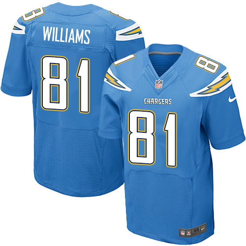 Nike Chargers 81 Mike Williams Light Blue Elite Jersey - Click Image to Close