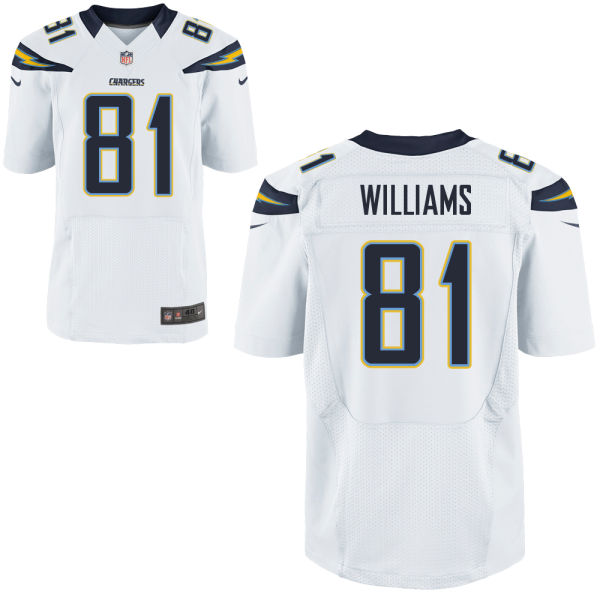 Nike Chargers 81 Mike Williams White Elite Jersey - Click Image to Close
