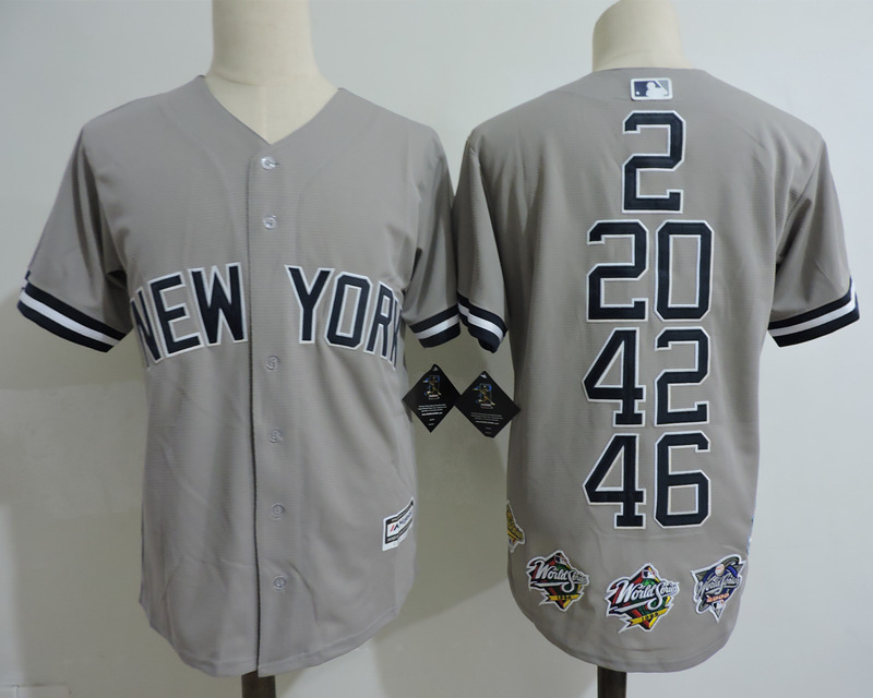 Yankees Legendary Players' Numbers Gray Cool Base Jersey - Click Image to Close