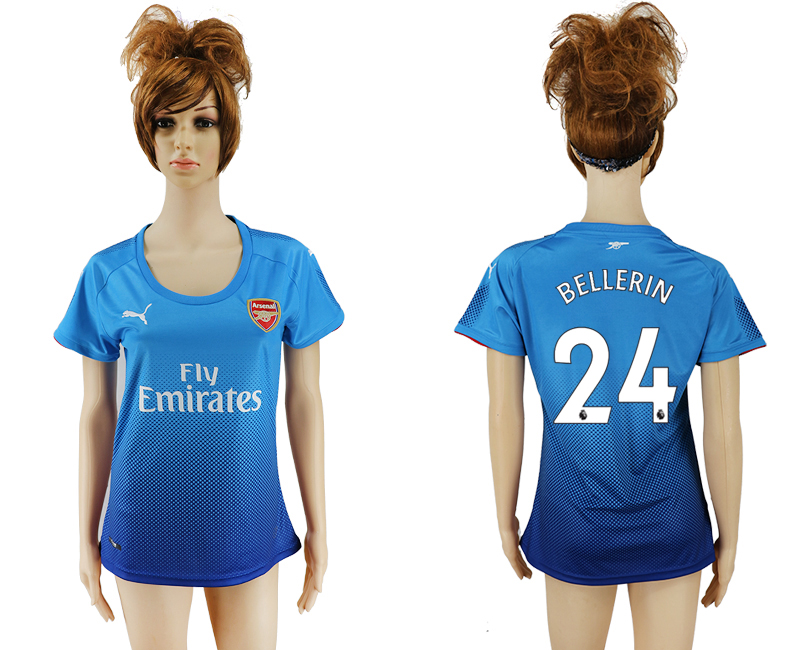 2017-18 Arsenal 24 BELLERIN Away Women Soccer Jersey 2017-18 Arsenal 24 BELLERIN Away Women Soccer Jersey