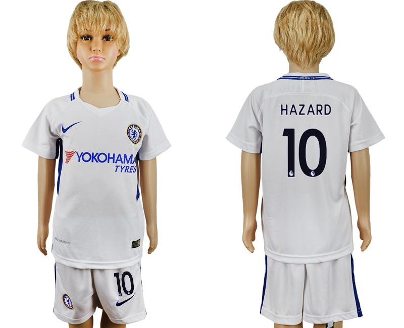 2017-18 Chelsea 10 HAZARD Away Youth Soccer Jersey