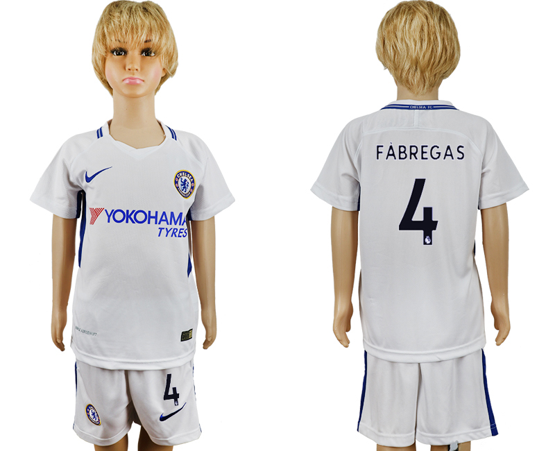 2017-18 Chelsea 4 FABREGAS Away Youth Soccer Jersey