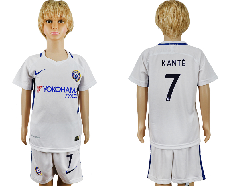 2017-18 Chelsea 7 KANTE Away Youth Soccer Jersey