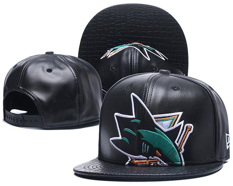 Sharks Team Logo Black Adjustable Hat GS