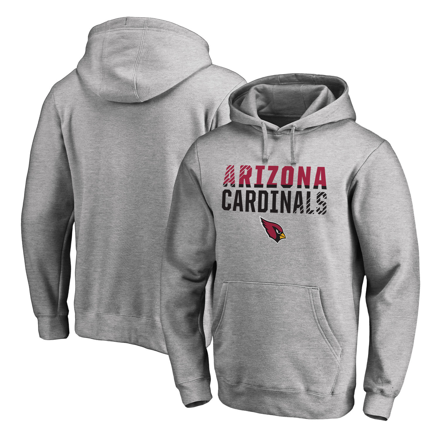 Men's Arizona Cardinals NFL Pro Line by Fanatics Branded Ash Iconic Collection Fade Out Pullover Hoodie