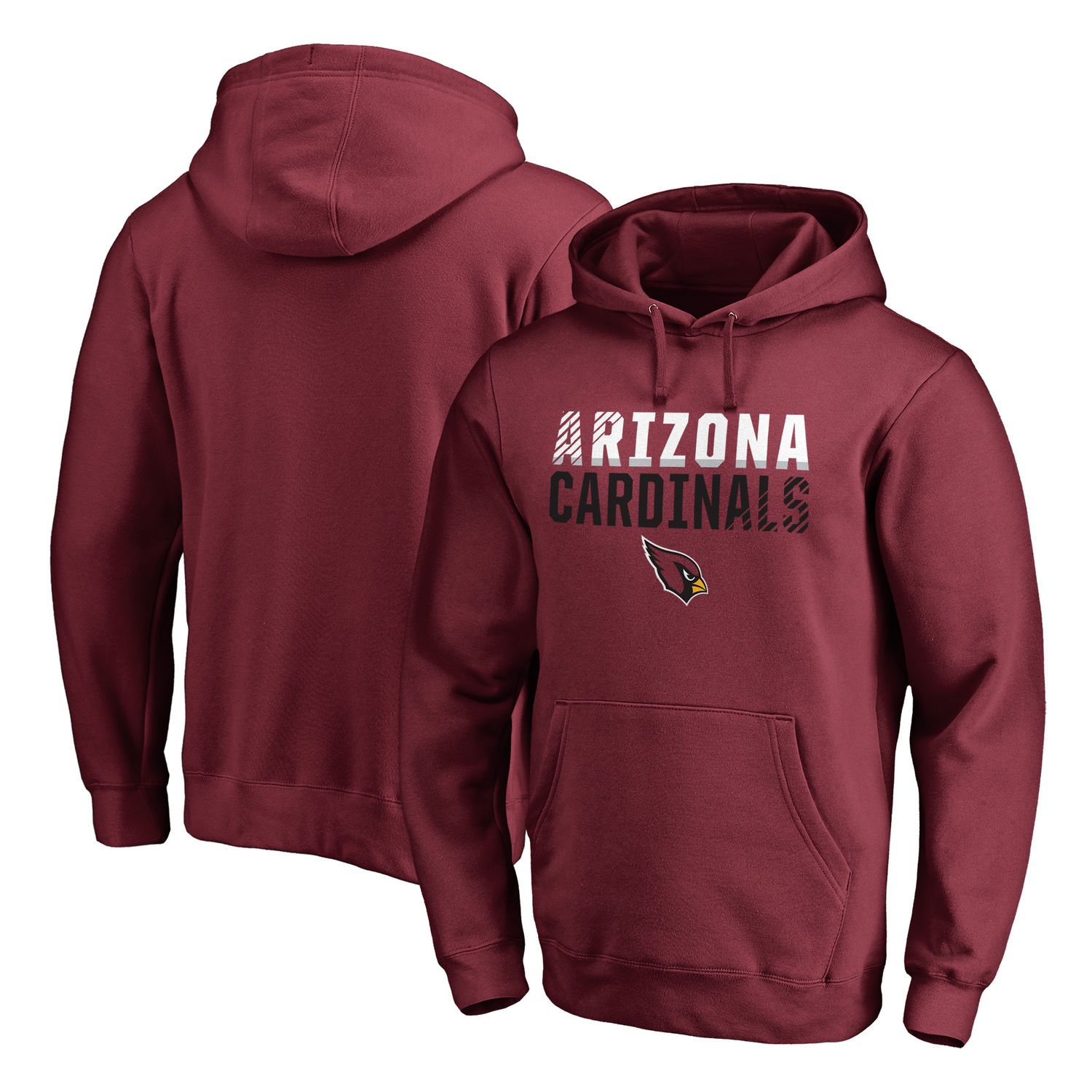 Men's Arizona Cardinals NFL Pro Line by Fanatics Branded Cardinal Iconic Collection Fade Out Pullover Hoodie