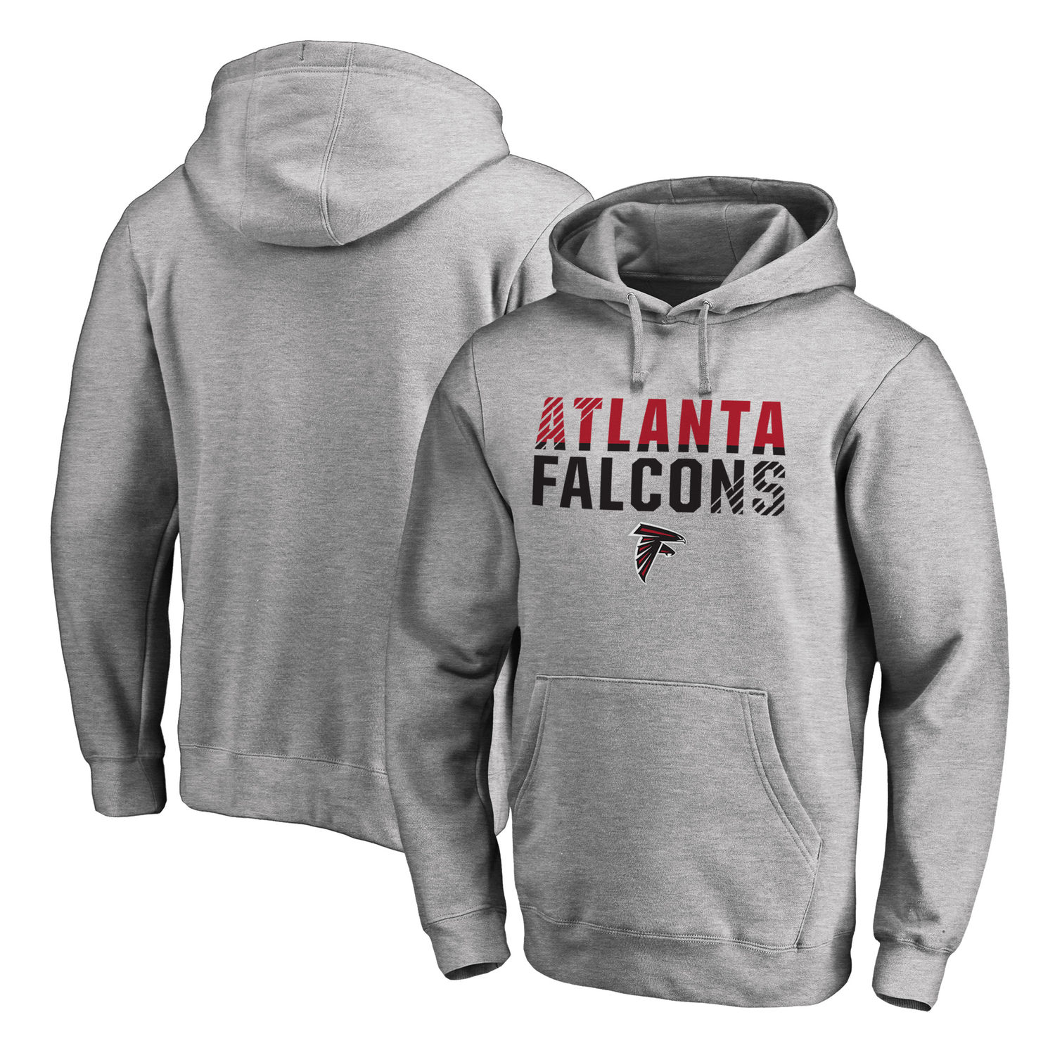 Men's Atlanta Falcons NFL Pro Line by Fanatics Branded Ash Iconic Collection Fade Out Pullover Hoodie
