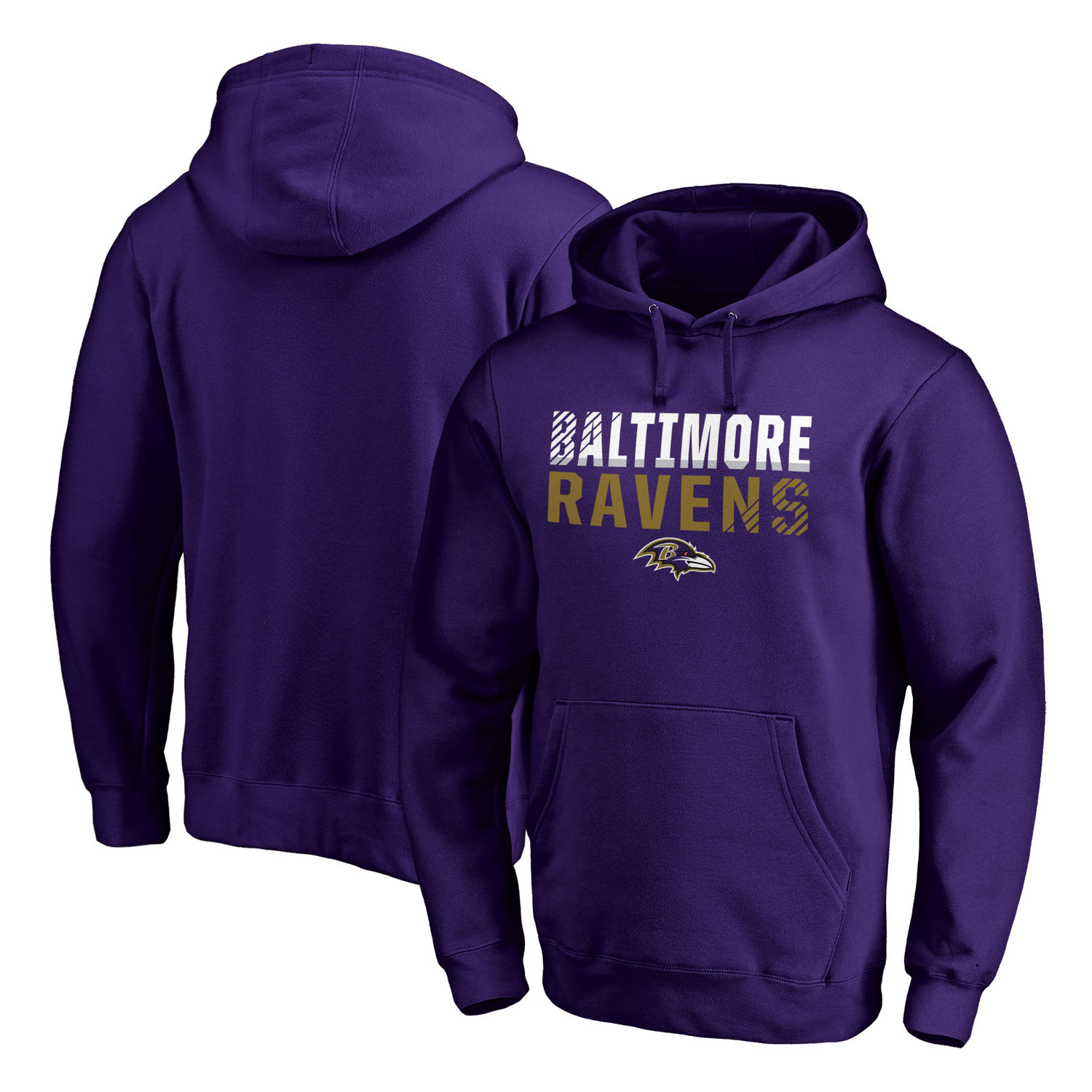 Men's Baltimore Ravens NFL Pro Line by Fanatics Branded Purple Iconic Collection Fade Out Pullover Hoodie