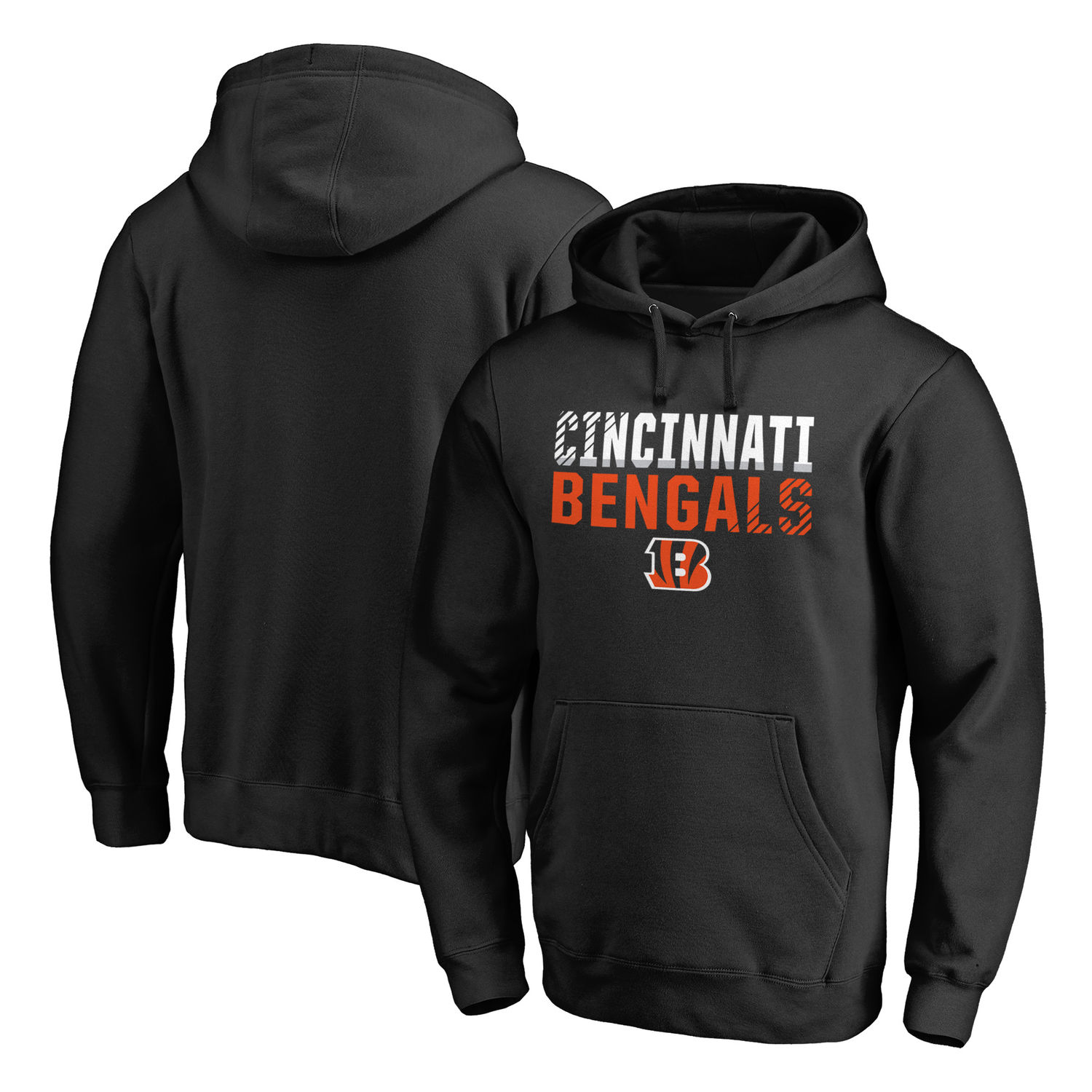 Men's Cincinnati Bengals NFL Pro Line by Fanatics Branded Black Iconic Collection Fade Out Pullover Hoodie