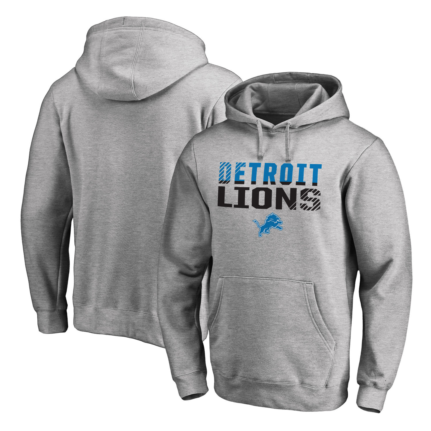 Men's Detroit Lions NFL Pro Line by Fanatics Branded Ash Iconic Collection Fade Out Pullover Hoodie