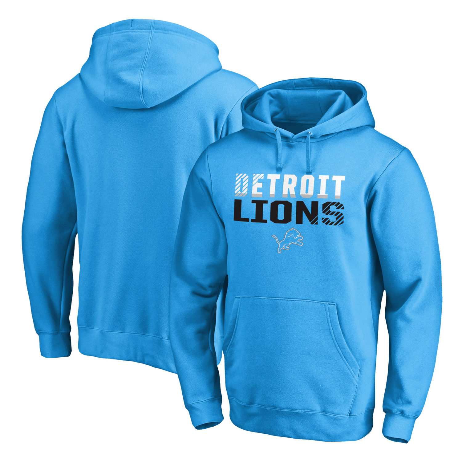 Men's Detroit Lions NFL Pro Line by Fanatics Branded Blue Iconic Collection Fade Out Pullover Hoodie
