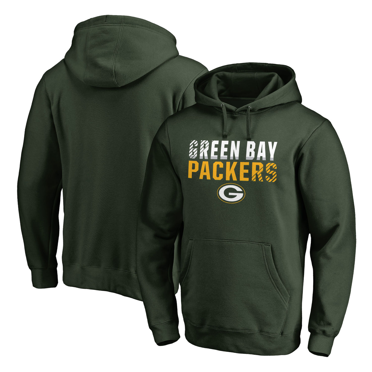 Men's Green Bay Packers NFL Pro Line by Fanatics Branded Green Iconic Collection Fade Out Pullover Hoodie