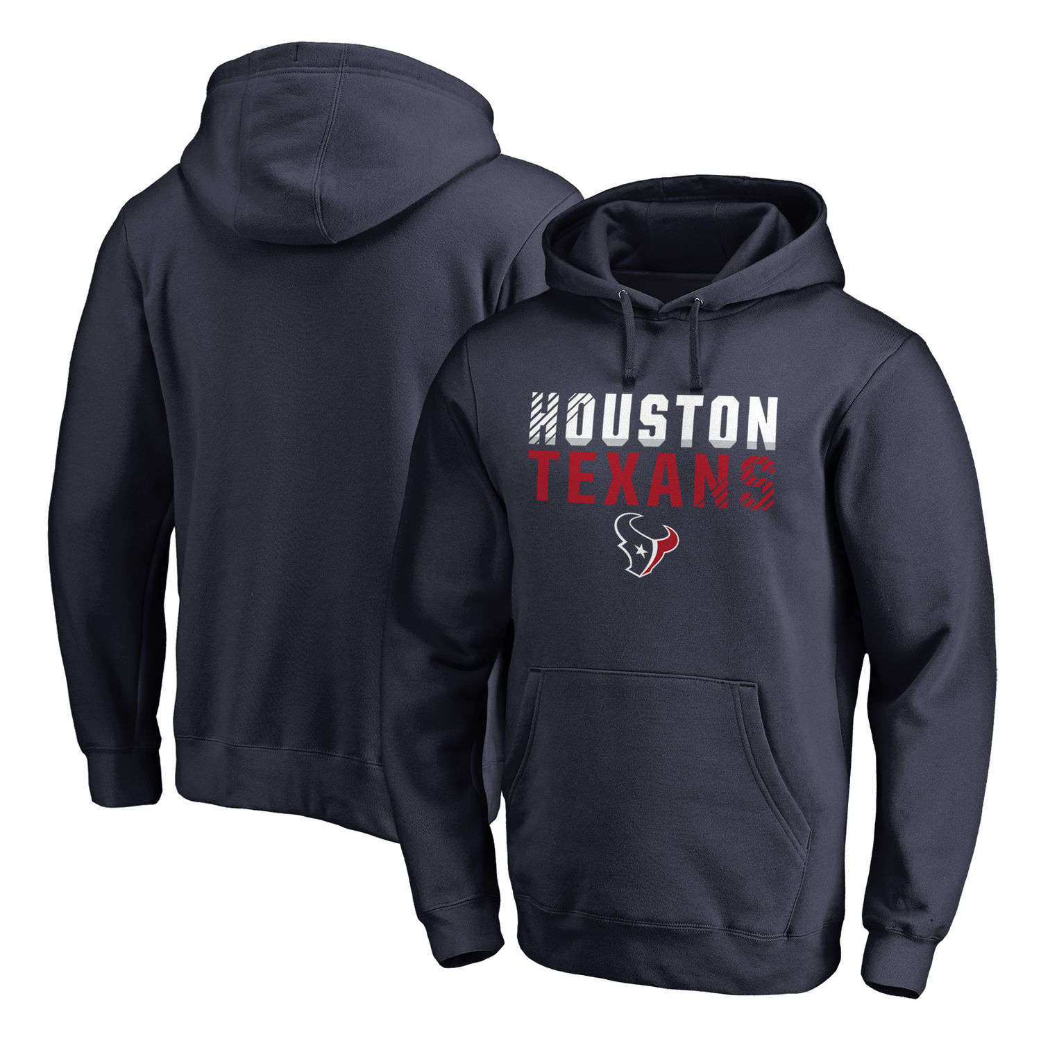Men's Houston Texans NFL Pro Line by Fanatics Branded Navy Iconic Collection Fade Out Pullover Hoodie