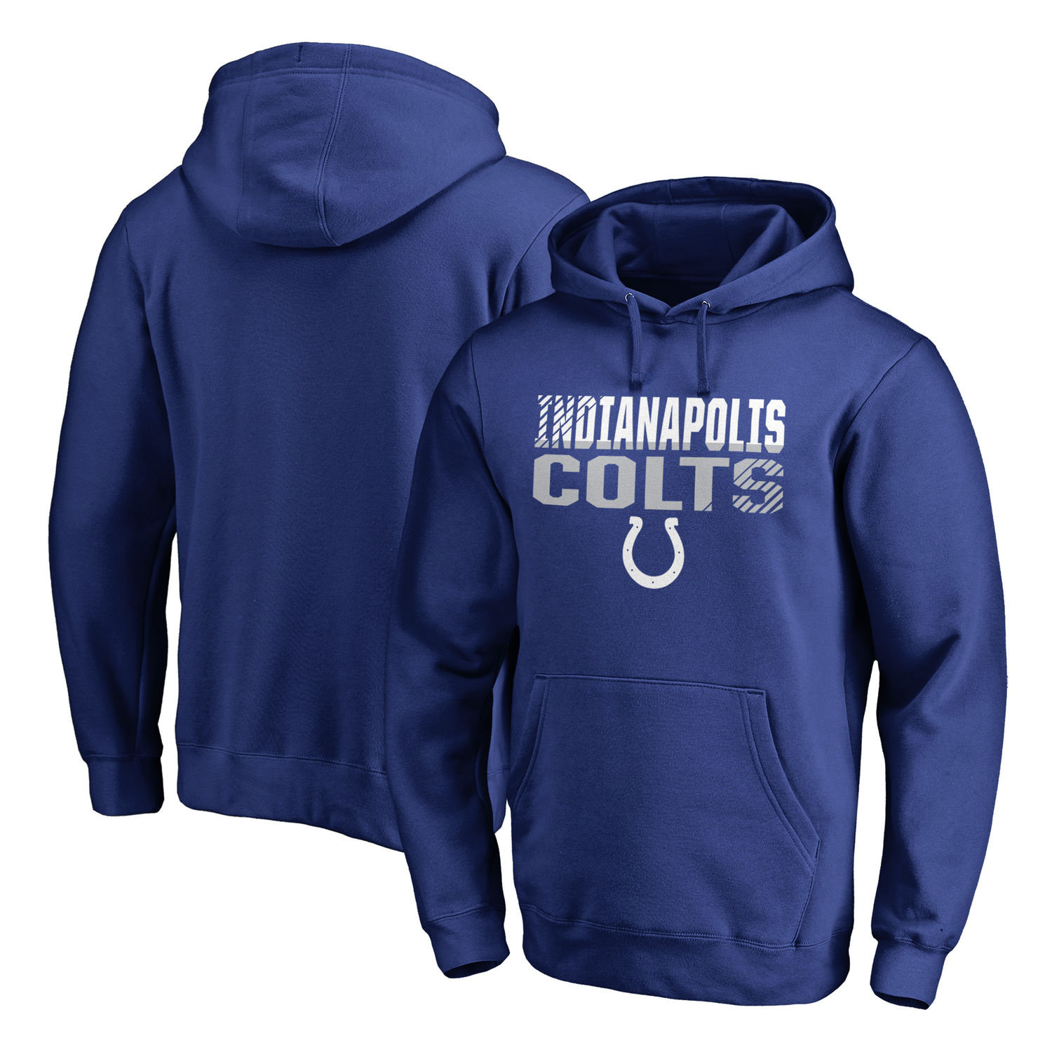 Men's Indianapolis Colts NFL Pro Line by Fanatics Branded Royal Iconic Collection Fade Out Pullover Hoodie