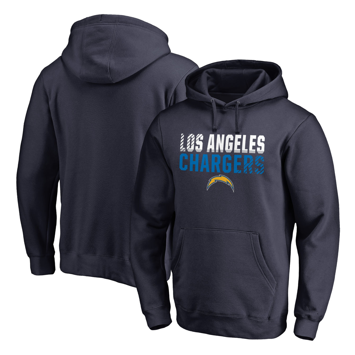 Men's Los Angeles Chargers NFL Pro Line by Fanatics Branded Navy Iconic Collection Fade Out Pullover Hoodie
