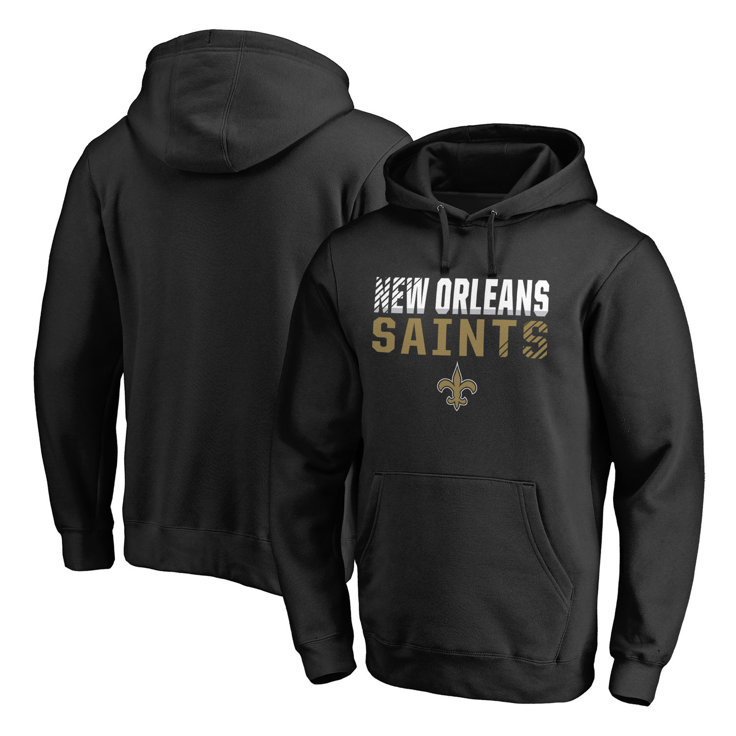 Men's New Orleans Saints NFL Pro Line by Fanatics Branded Black Iconic Collection Fade Out Pullover Hoodie